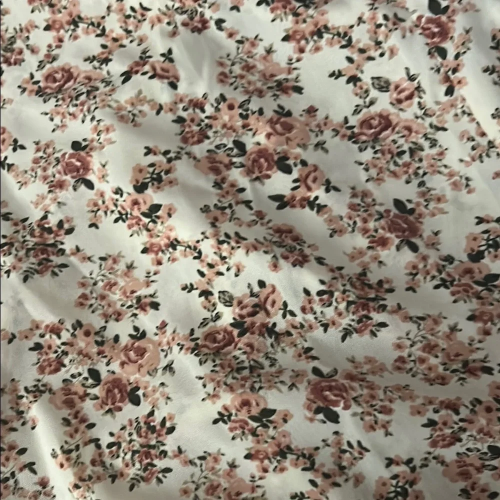 Cream and Pink Floral Maxi Skirt - Picture 6 of 7